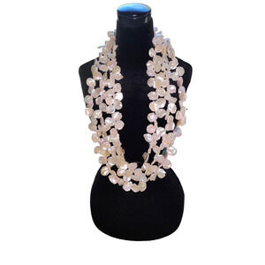 Lucas Lameth LUC 925 Keshi Coins Pearl Sterling 3 Strands Statement 20" Mint!